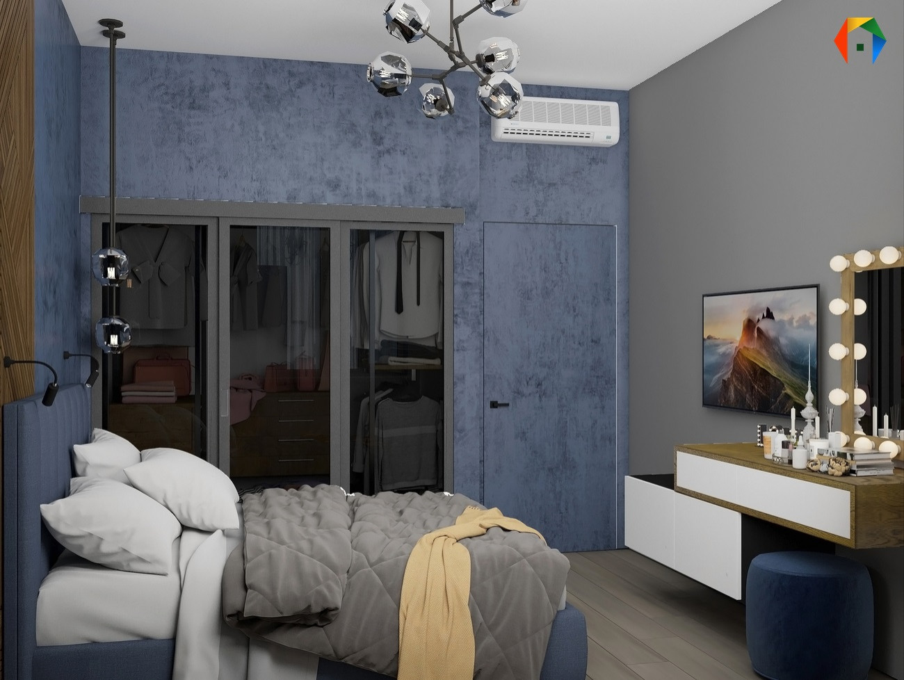 Волоколамское шоссе. Дизайн квартиры с объединенными кухней и гостиной