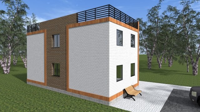 Каркасный индивидуальный жилой дом [003-У]