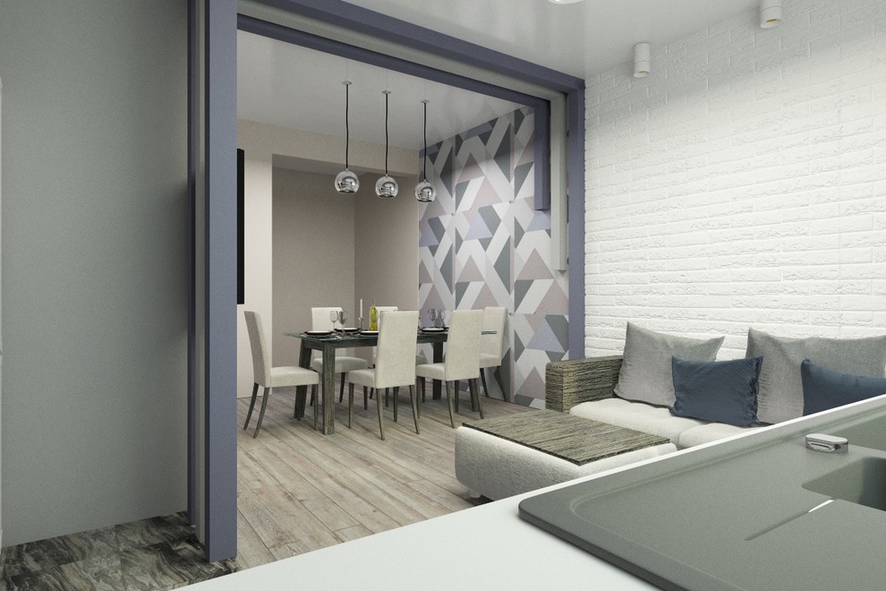 Кухня-гостиная в частном доме.