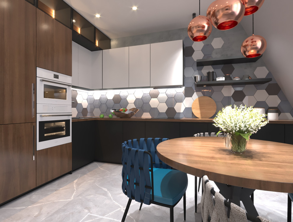 Дизайн-проект интерьера двухкомнатной квартиры в стиле Контемпорари.