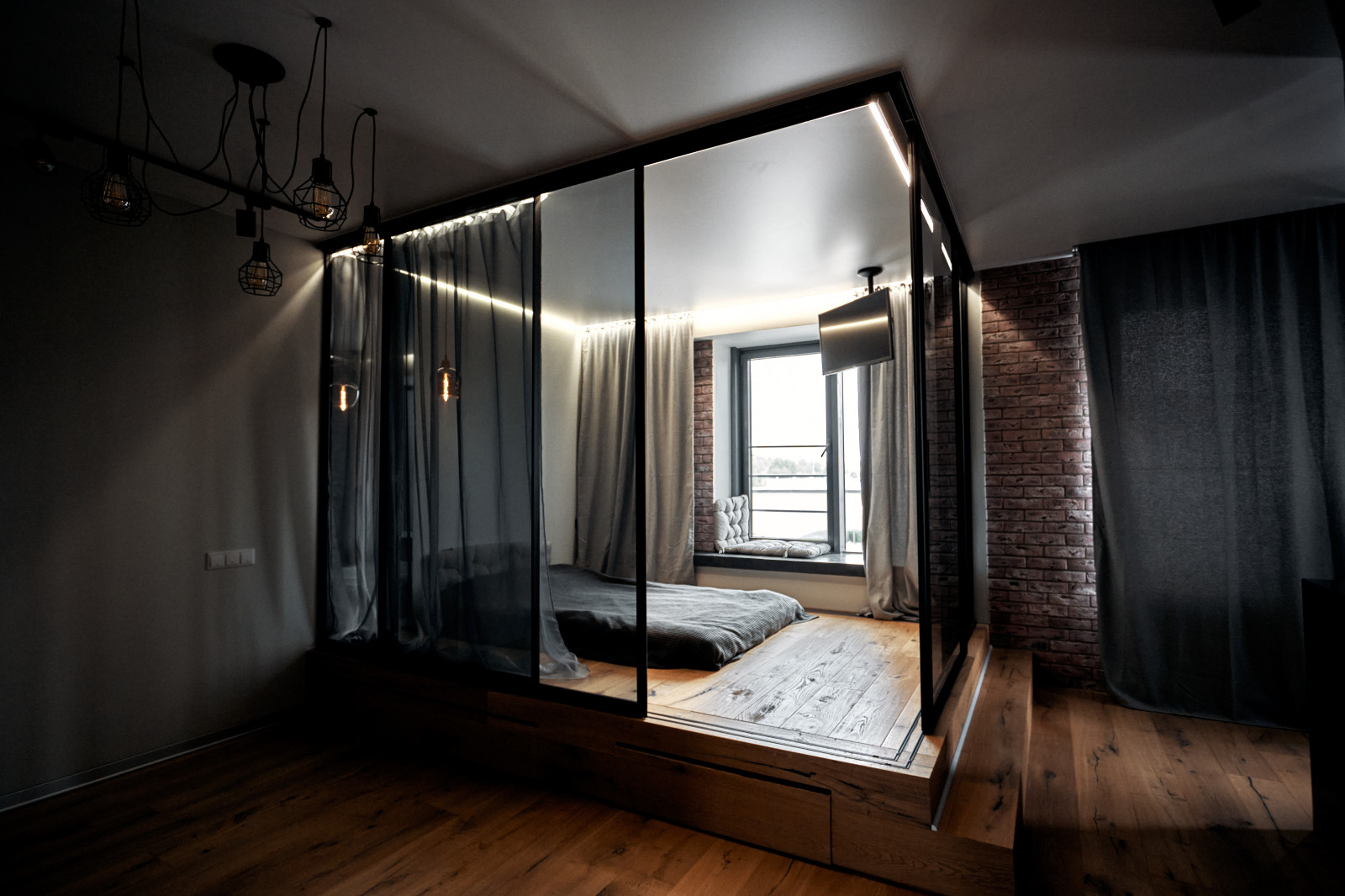 Угловая интерьерная перегородка raumplus