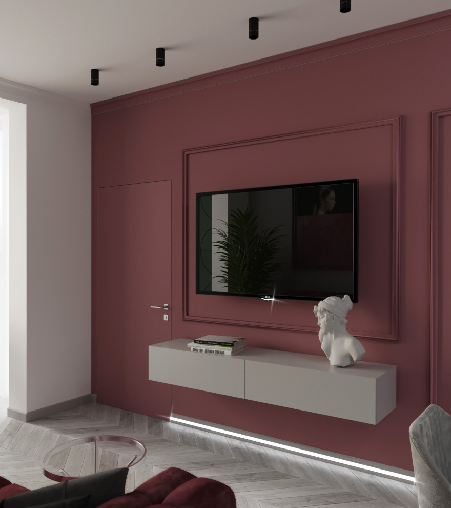 "Малиновое вино" Дизайн-проект квартиры 50 метров