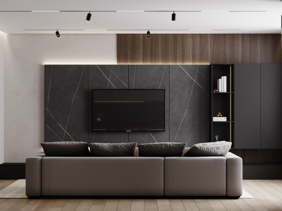 Брутальный современный интерьер, ЖК Румянцево Парк