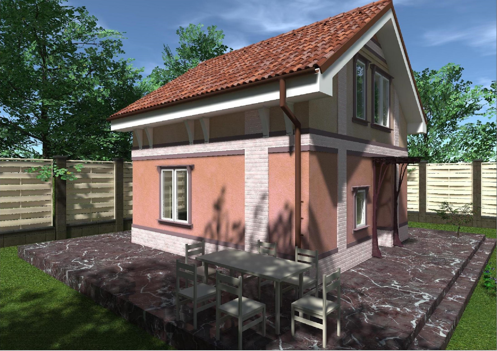 Дачный двухэтажный дом 7х8 из газоблоков под ключ 100 кв.м.