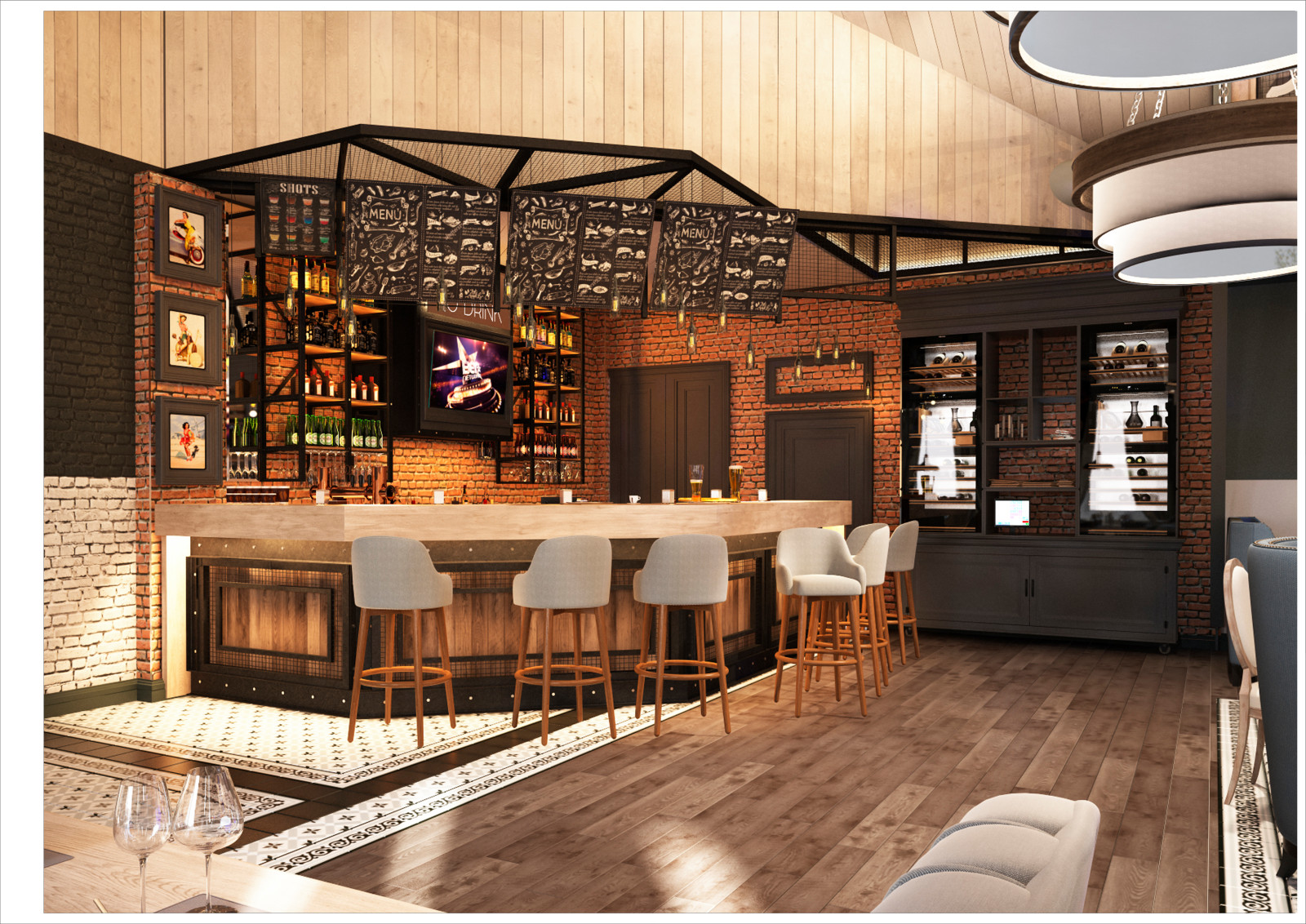 Restaurant_006_визуализация интерьера ресторана в "г. Волгодонск  51"