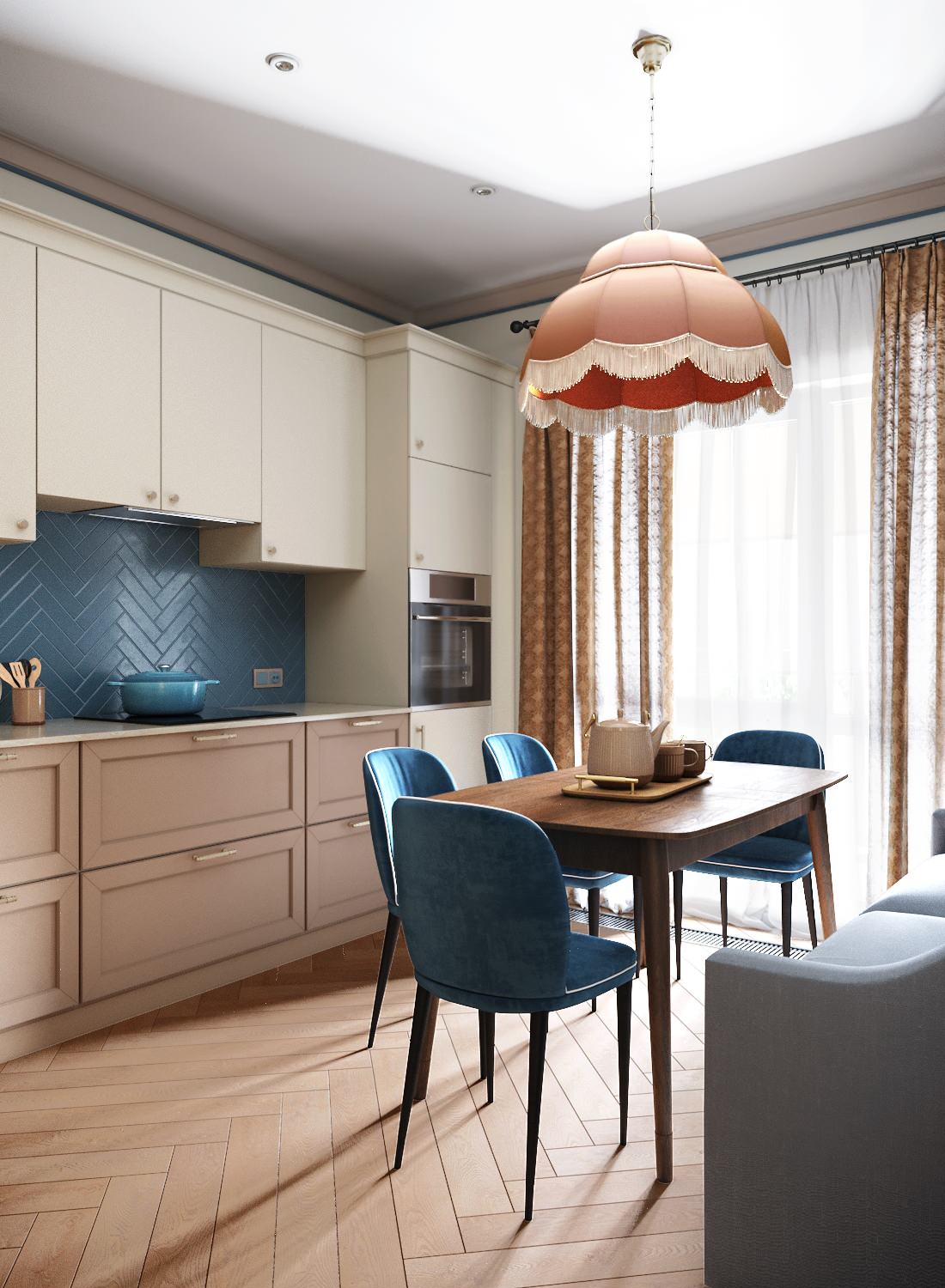 Квартира в голубых оттенках