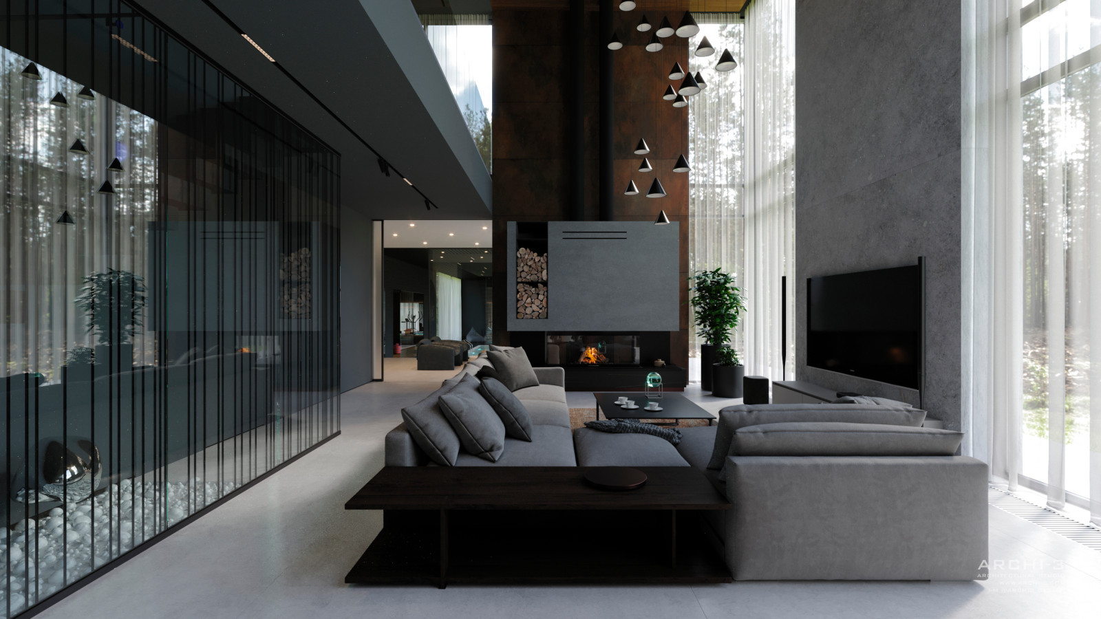 Интерьеры виллы под Тулой.