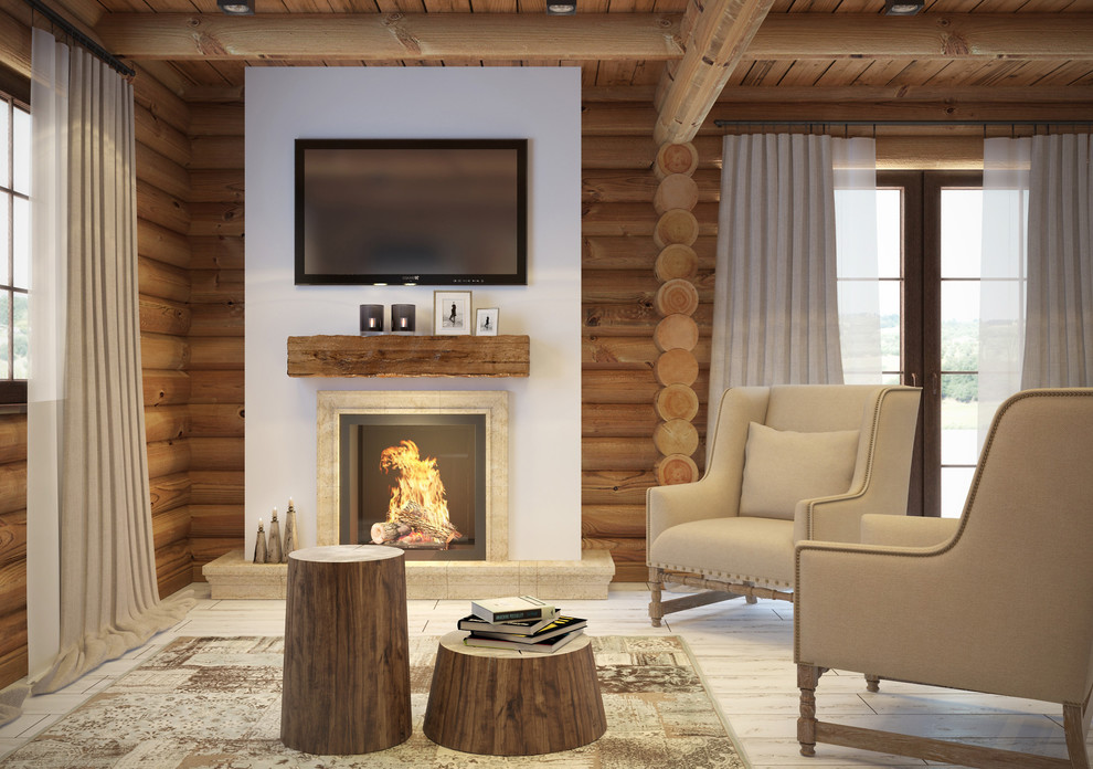 Дизайн интерьера дома из бруса