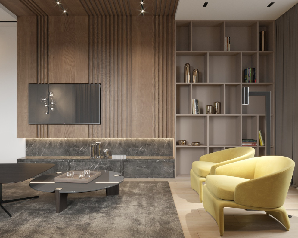 Интерьер гостиной частного дома с.Рощино