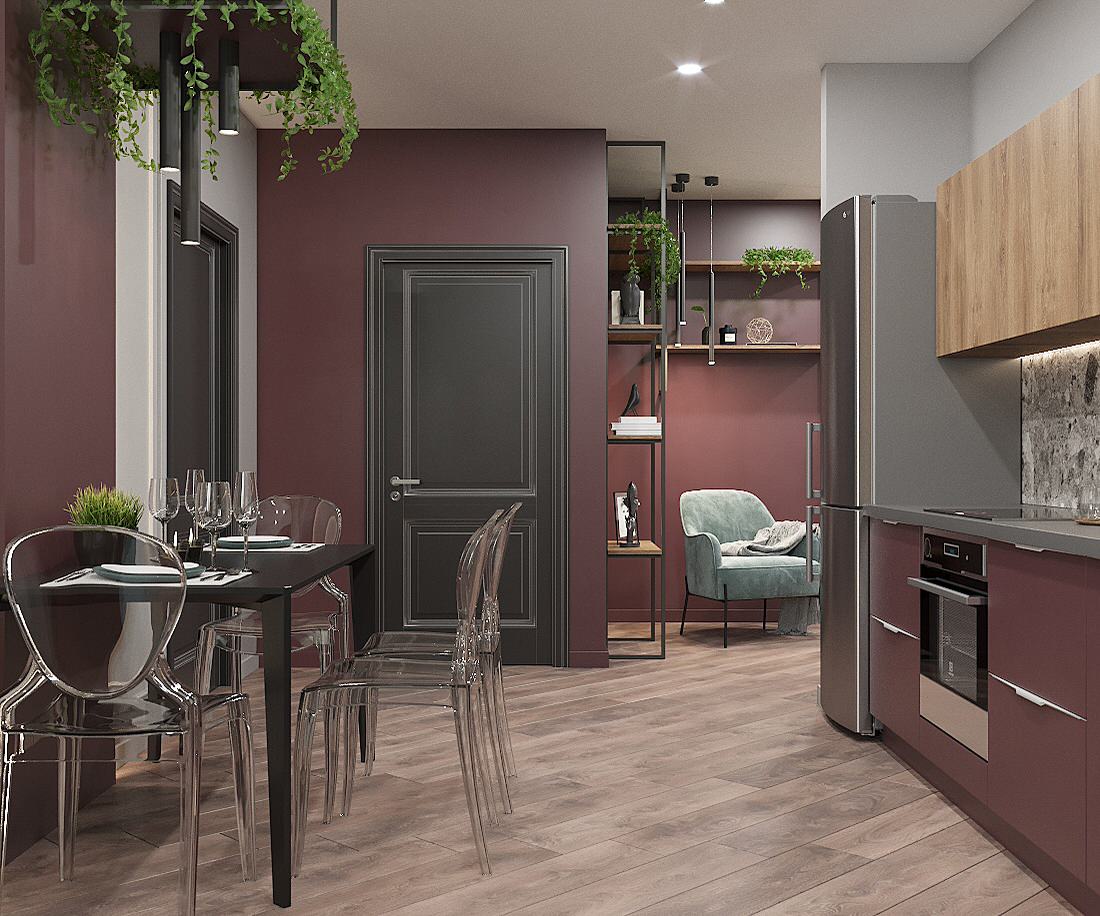 Дизайн-проект интерьера квартиры в г.Владивостоке ЖК "Алые паруса"