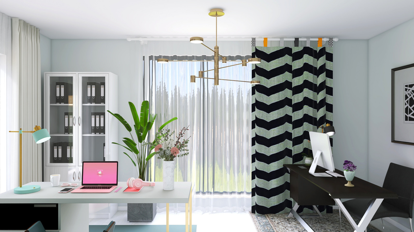 Обложка проекта: Рабочий кабинет для двоих + спальня