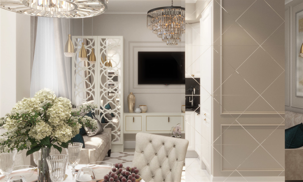 Обложка проекта: Квартира в стиле неоклассика 79,4 кв.м.  ЖК "Панорама Сколково"