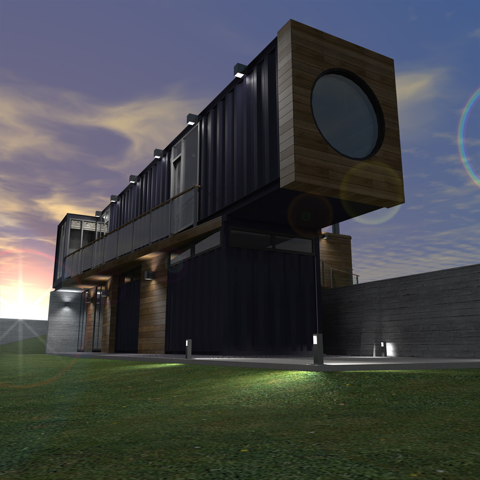 Дом из четырех 40-ft HC морских контейнеров. Интерьер