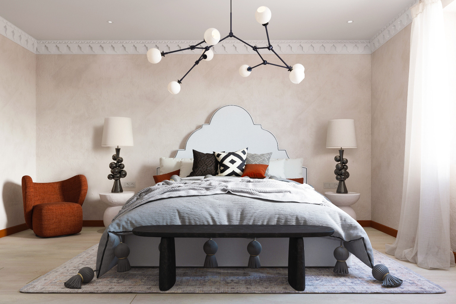 Обложка проекта: Спальня с этническими мотивами