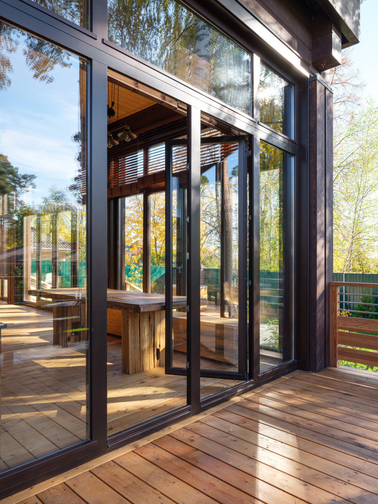 Остекление дома, веранды и гаража деревянными окна из сосны