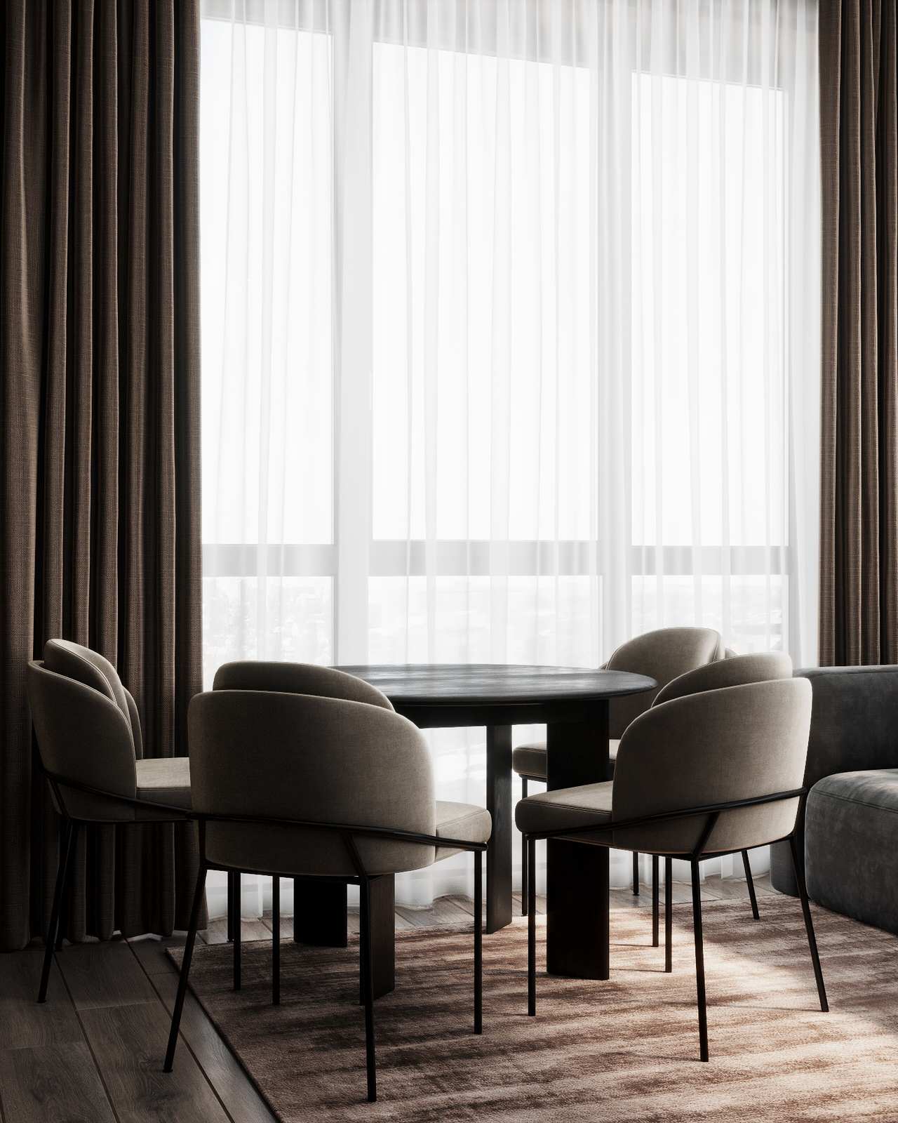 Монохромная квартира с террасой.