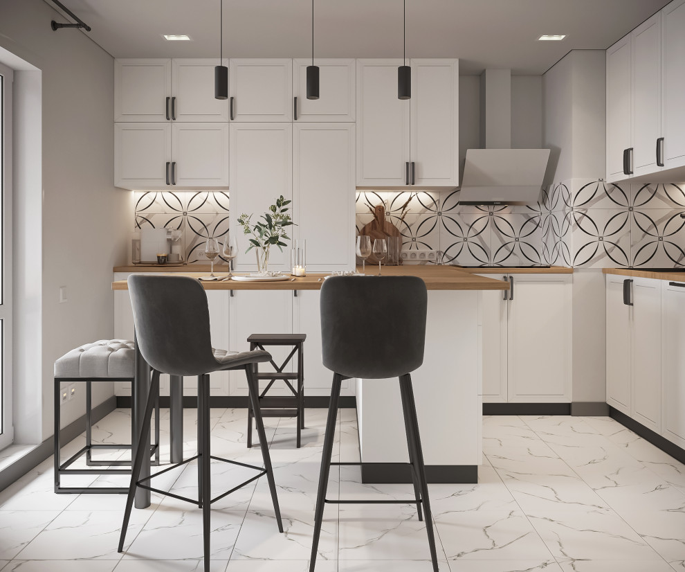 Черно-белая кухня