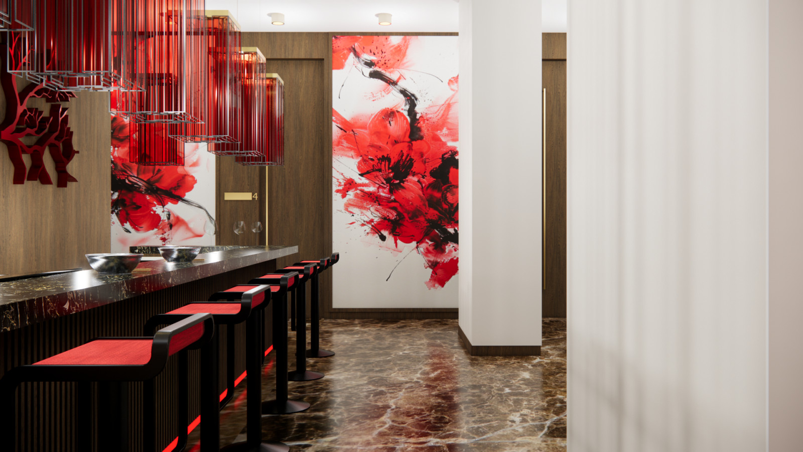 Визуализация проекта китайского ресторана