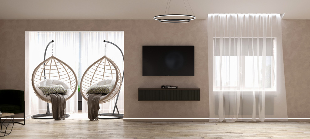 Современные оттенки серого и уютного дерева)