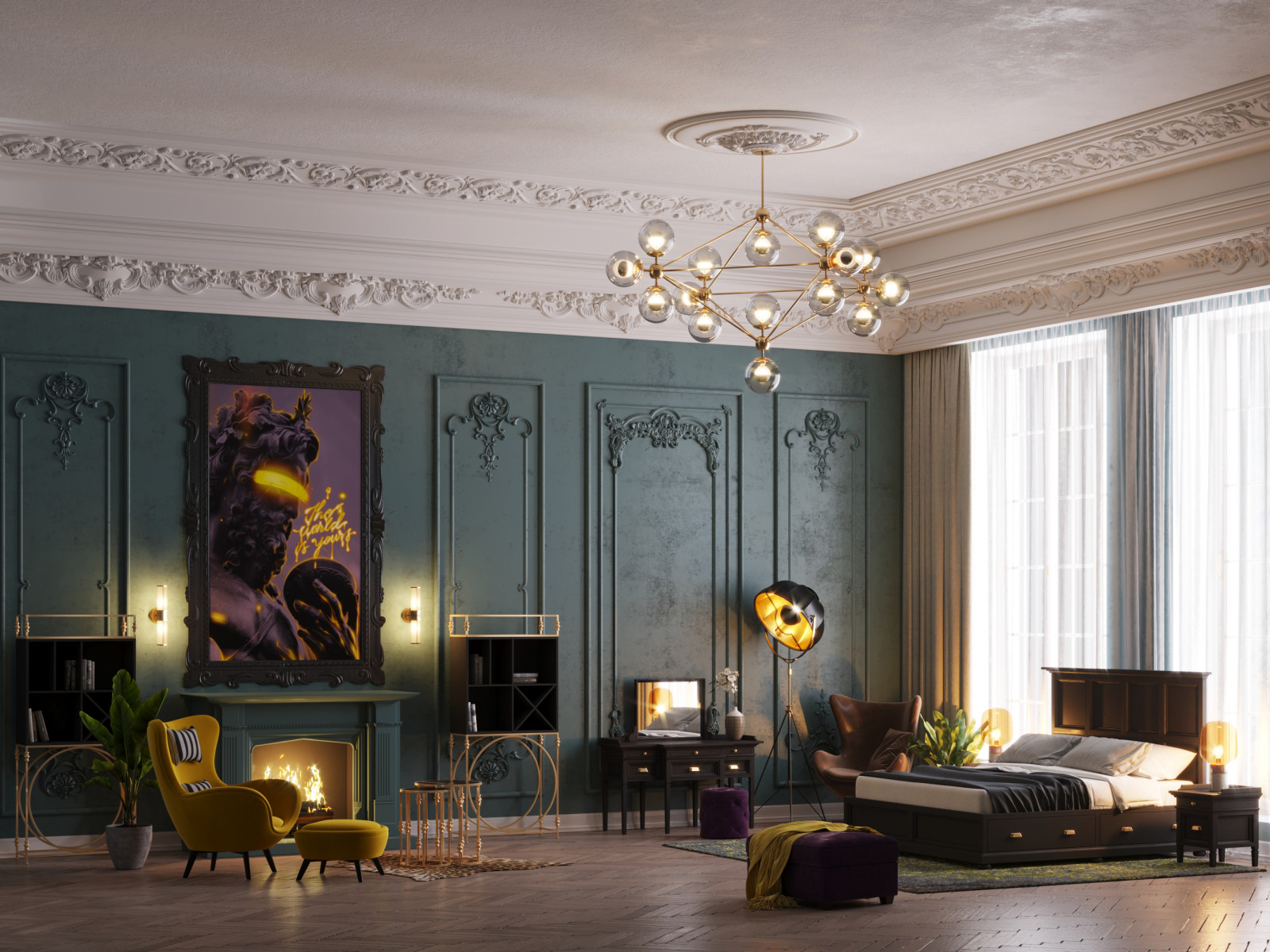 Спальня c стиле  "Неоклассик"