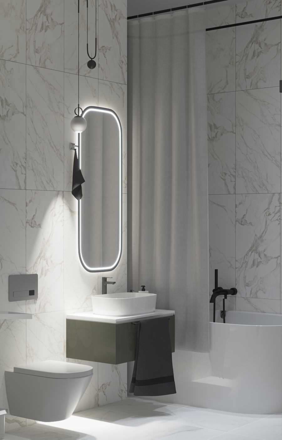 Современный небольшой санузел