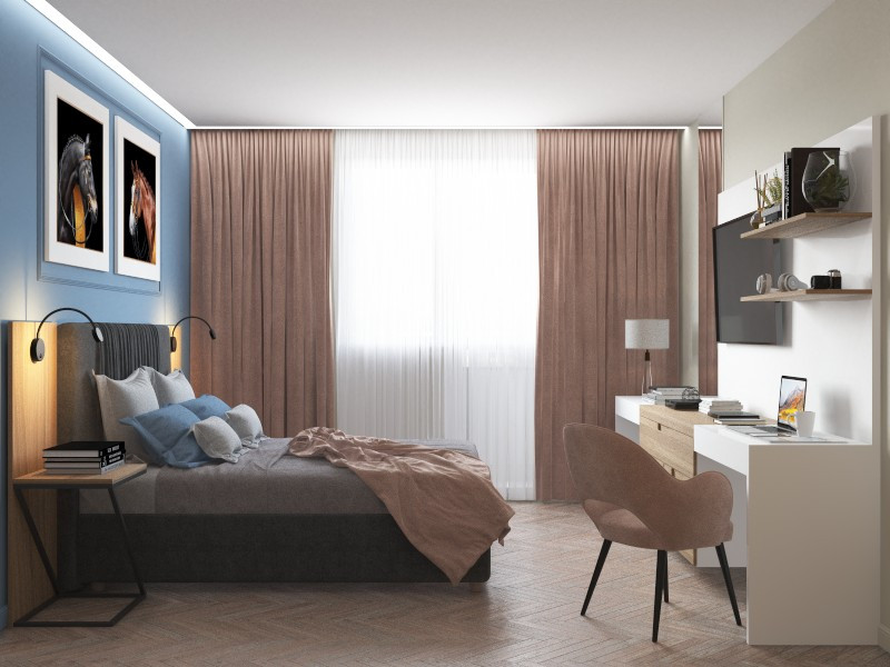 Проект квартиры 43 м2 для сдачи в аренду