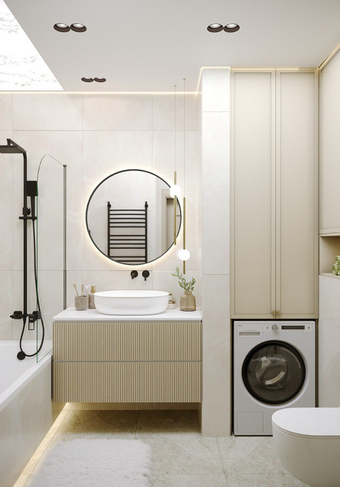 Нежная ванная комната в современном стиле