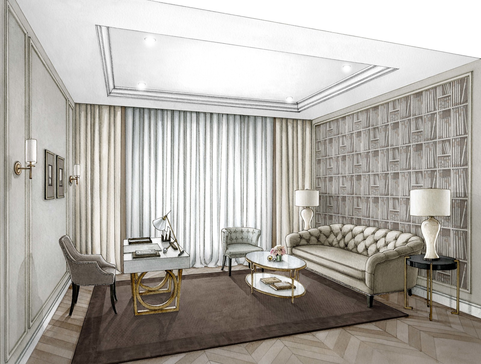 Эскизы интерьера для проекта Полины Пидцан "ROOMLOOK"