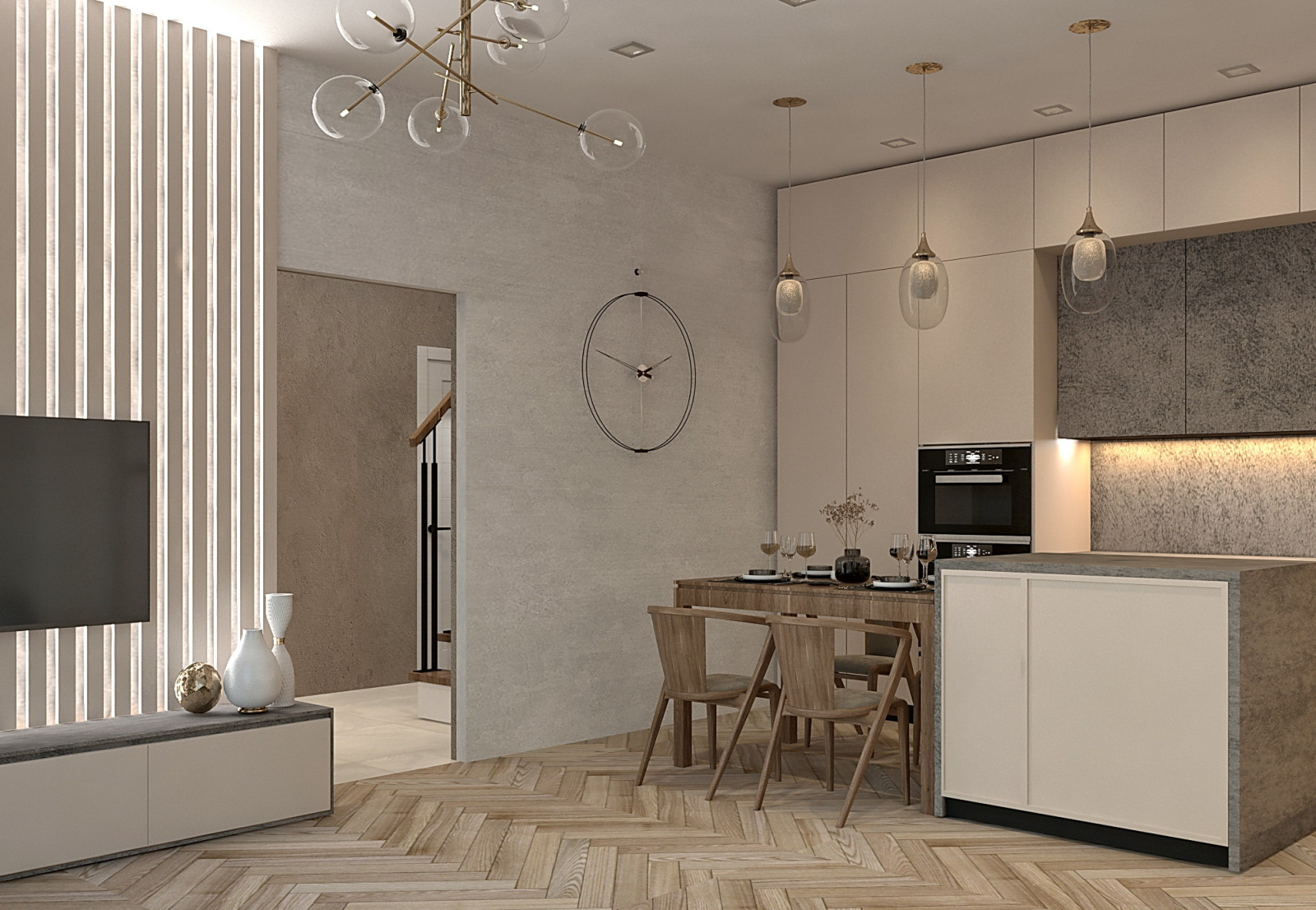 кухня-гостиная для молодой семьи