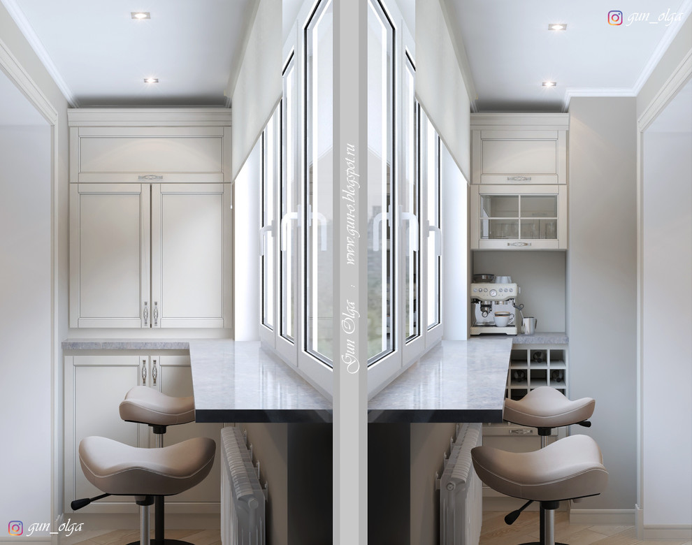 Обложка проекта: Кухня, объединенная с лоджией.