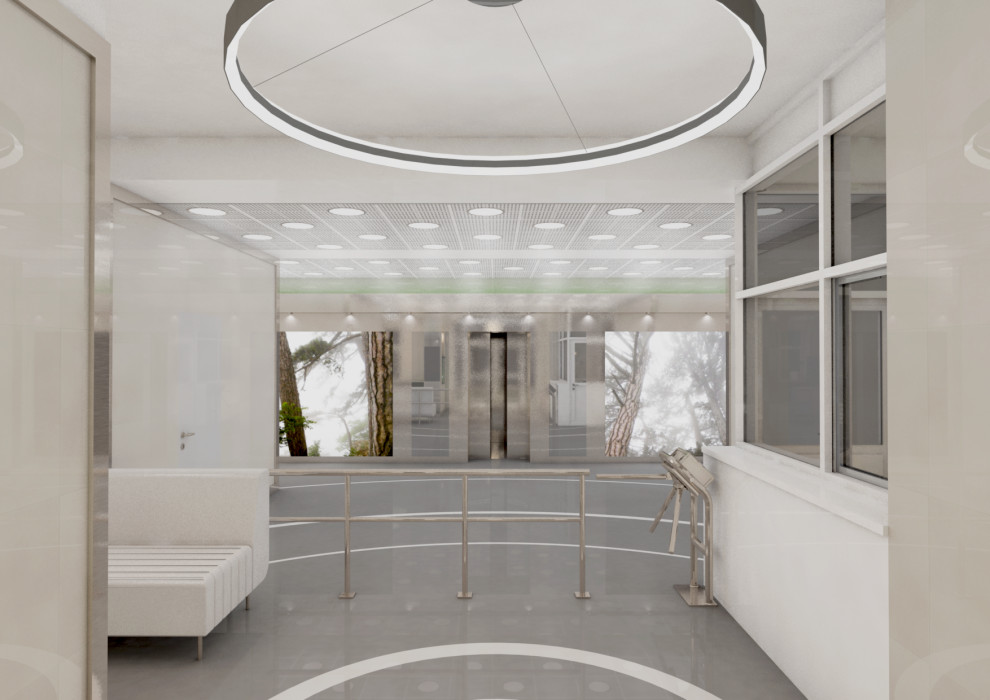 Интерьеры входных групп корпуса ПЭТ-Институт мозга человека им. Н.П. Бехтеревой