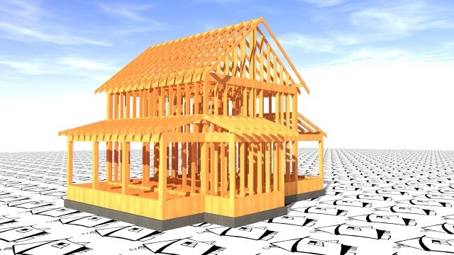 Каркасный индивидуальный дом на бетонном ленточном фундаменте [016.14]