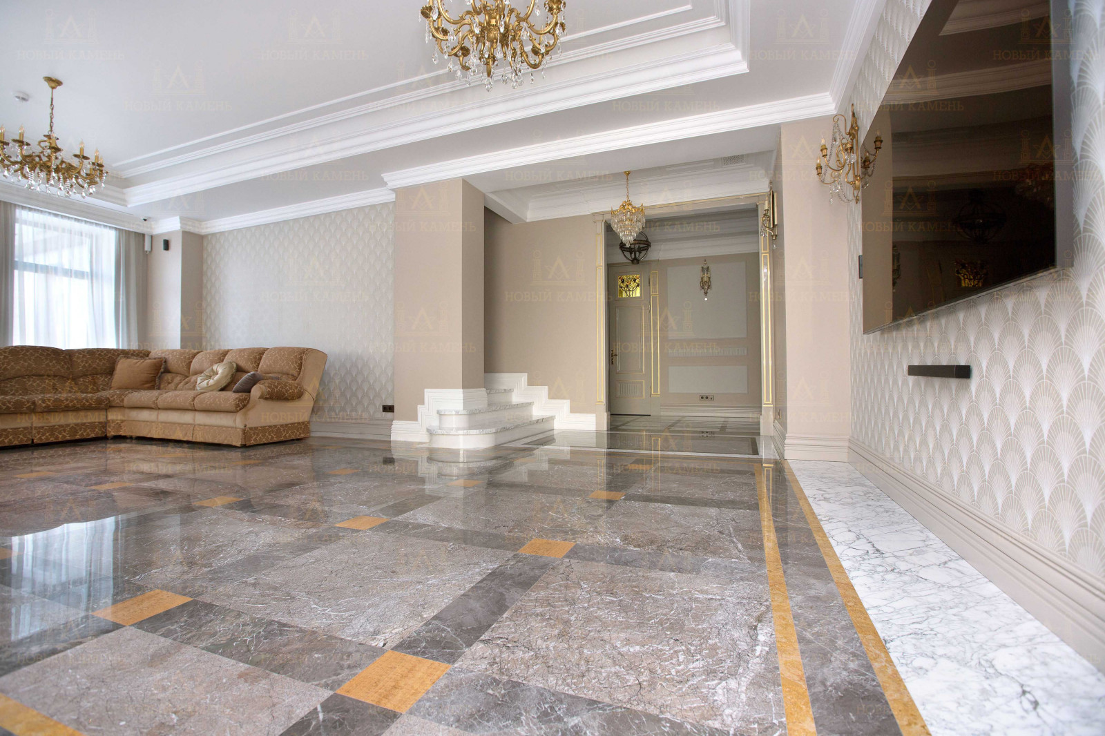 Пол из мрамора