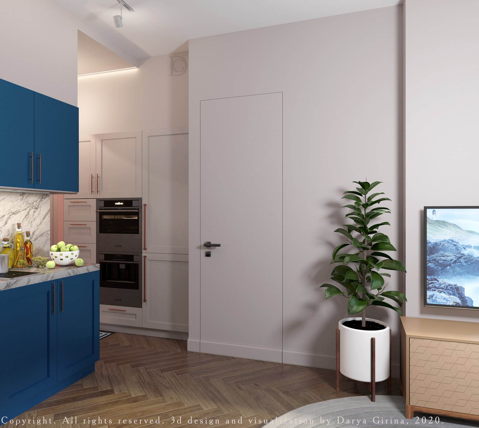 Interior design of a residential flat in The housing complex "Dynasty" at Moscow