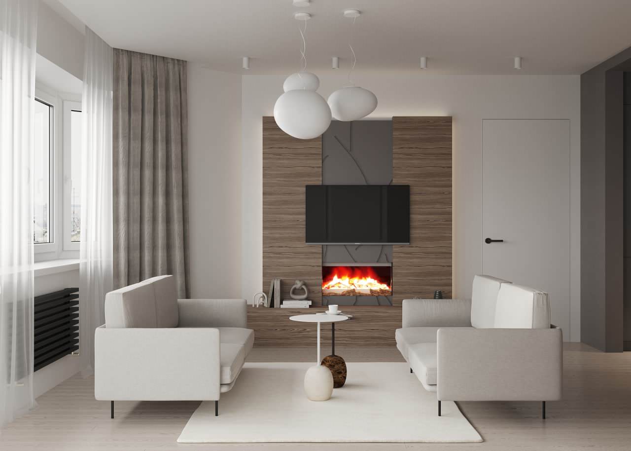 Гостиная в трехкомнатной квартире в Москве, м. Войковская