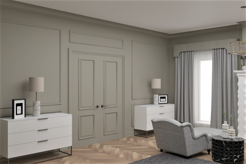 Дизайн проект спальни загородного дома