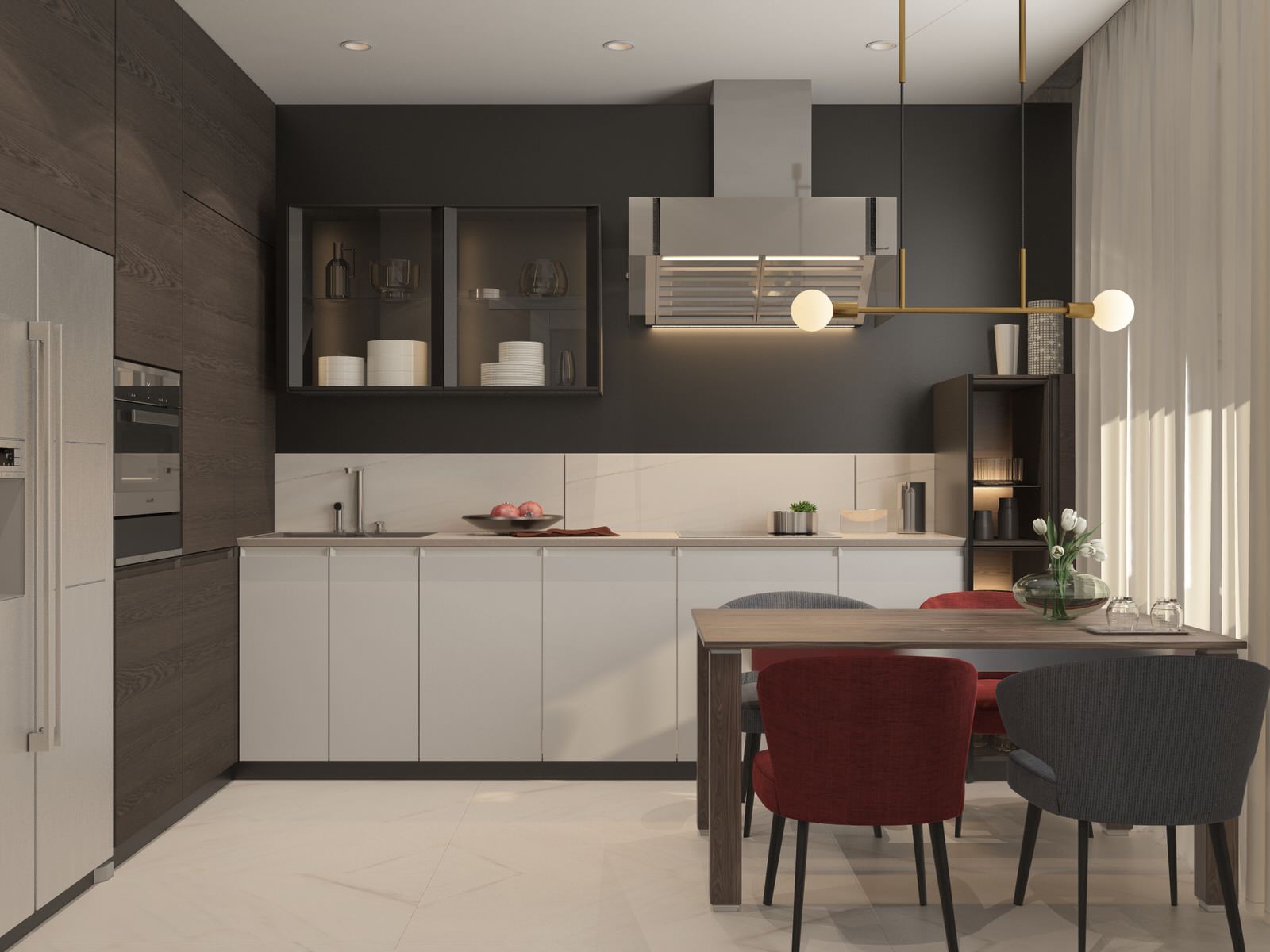 Кухня - гостиная в ЖК Венский Лес