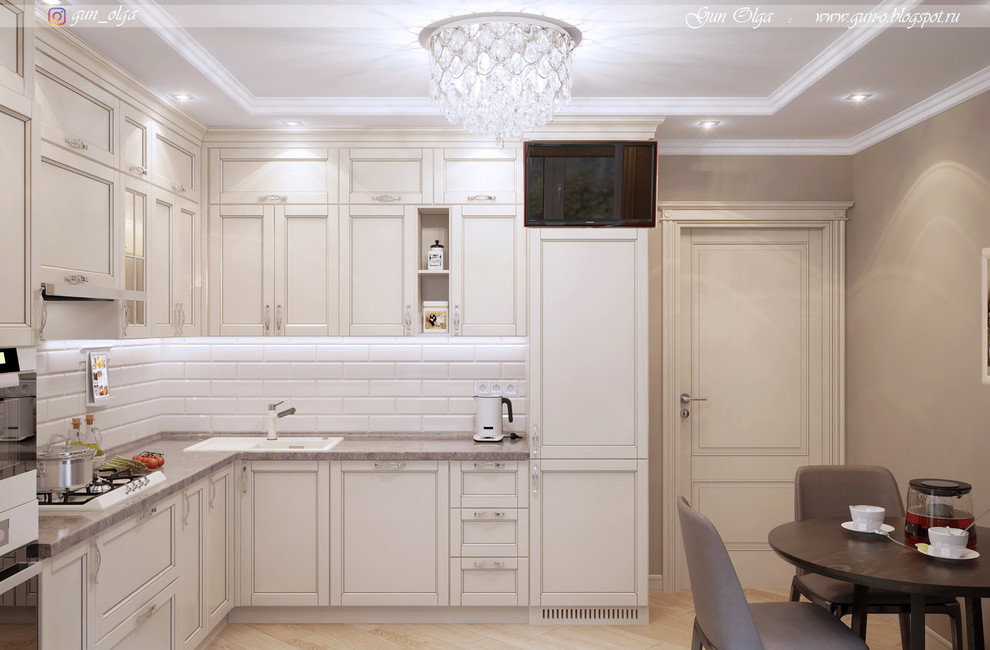 Кухня, объединенная с лоджией.