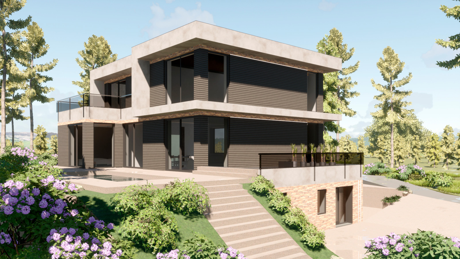 Двухэтажный дом со вторым светом