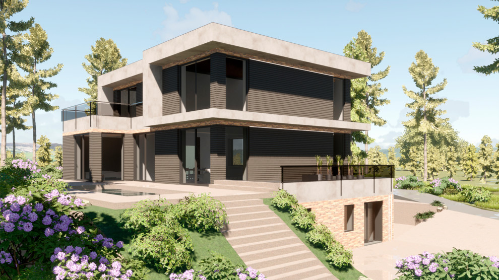 Двухэтажный дом со вторым светом