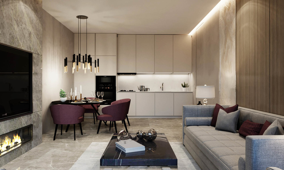 Гостиная в ЖК Clever Park