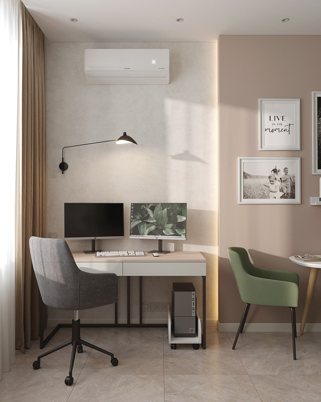 Свежая кухня в зеленых оттенках