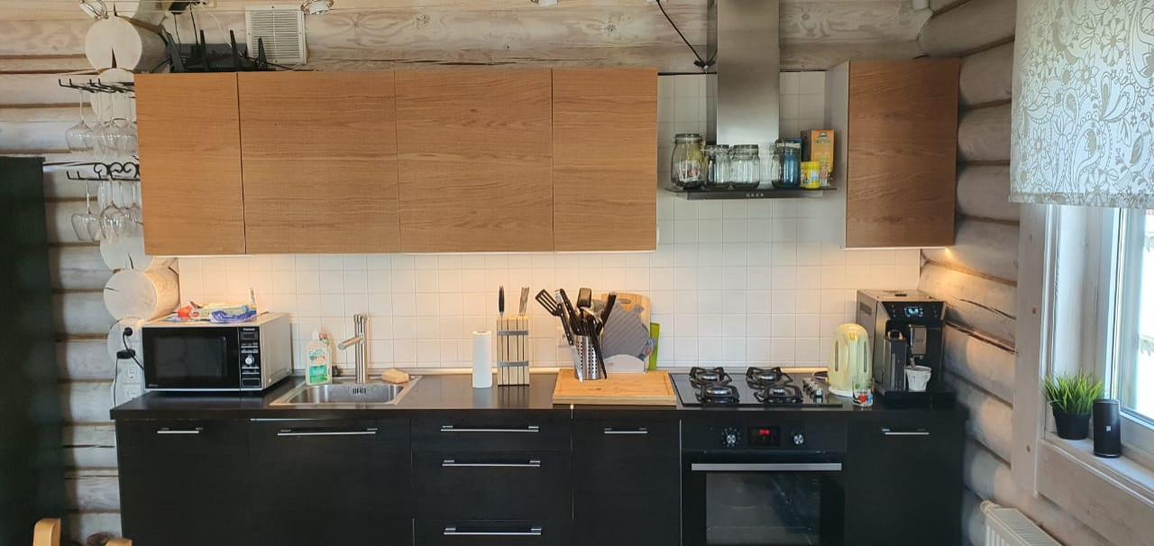 Обложка проекта: Фасады для кухни Икеа Фактум в шпоне Дуб 3D для загородного дома Сергея