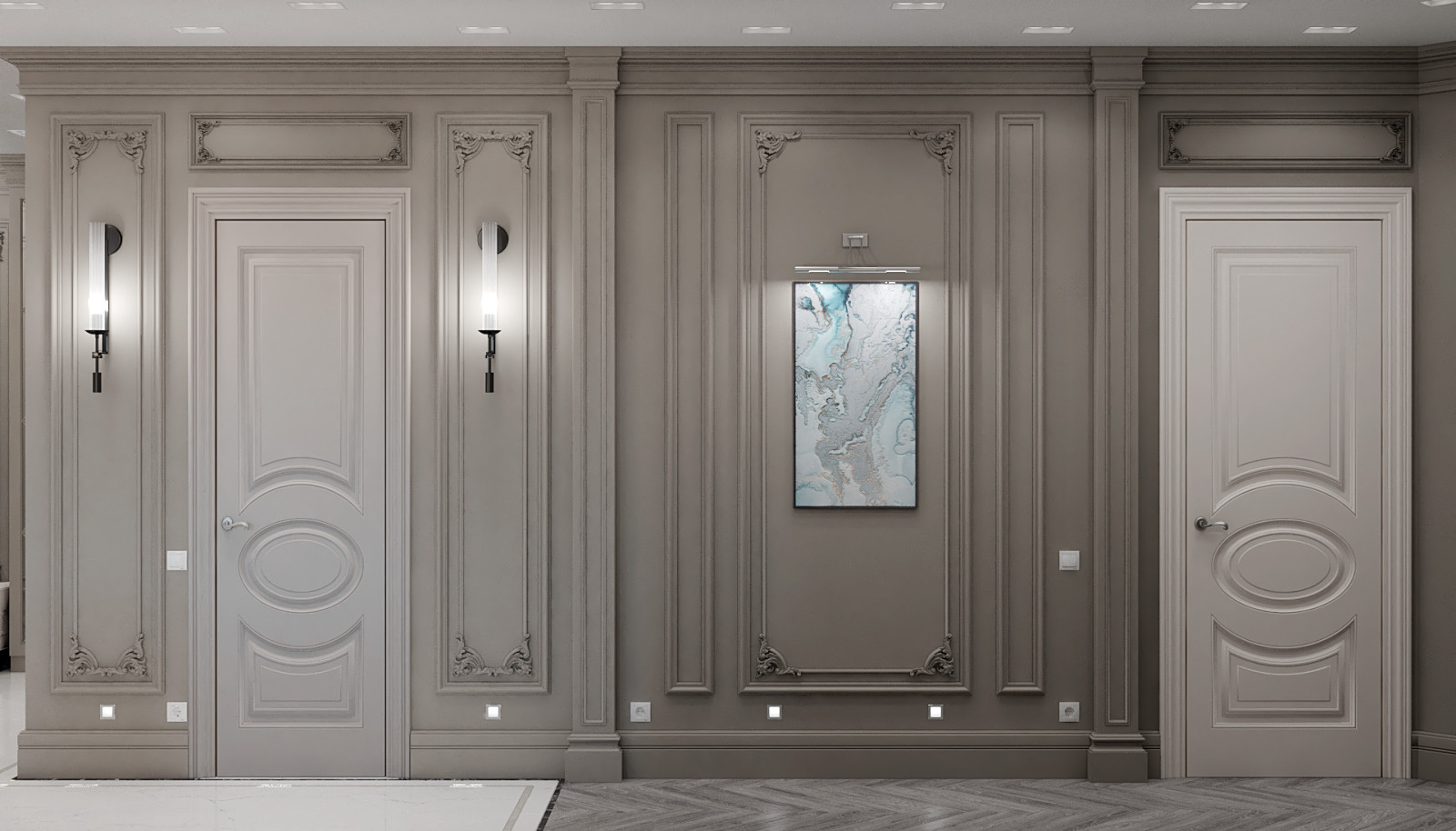 Гостиная в современном стиле в ЖК "Сердце Столицы"