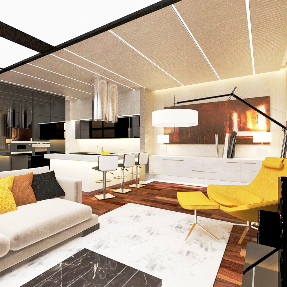 Гостиная-кухня-столовая