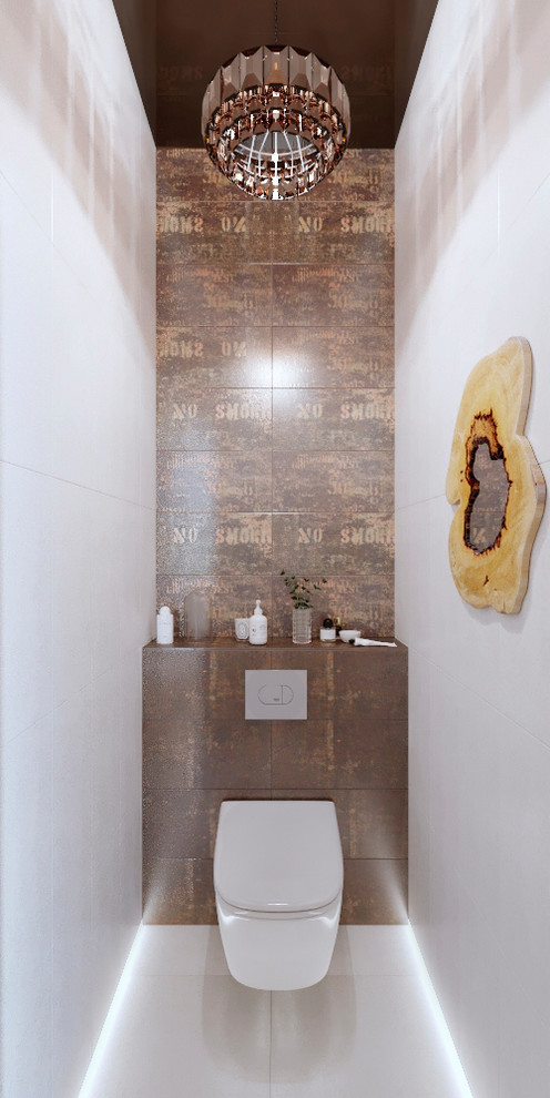 Обложка проекта: Таунхаус с черной ванной и детской в мансарде