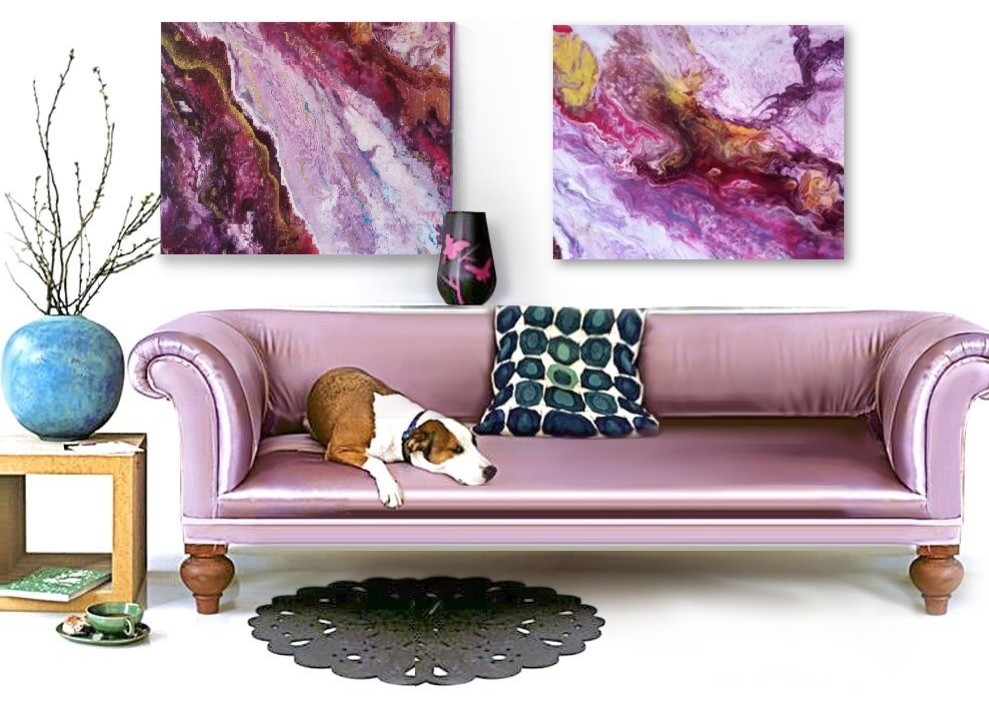 Картины и панно в технике FluidArt