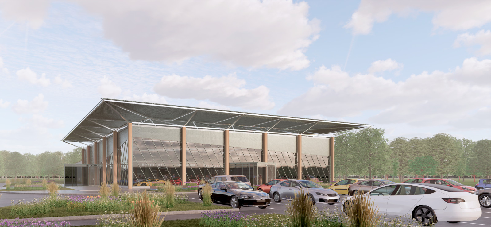 Дизайн интерьера шоу-рума и концепция фасадов для дилерского центра автомобилей