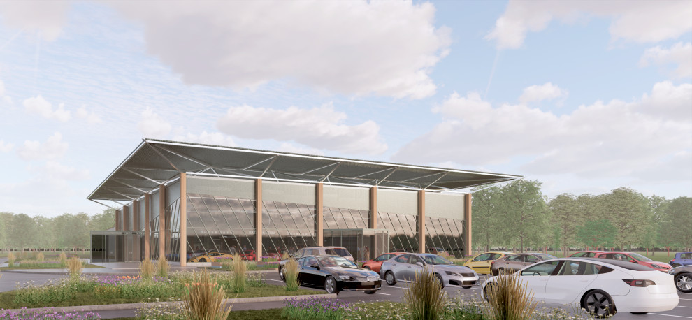 Дизайн интерьера шоу-рума и концепция фасадов для дилерского центра автомобилей