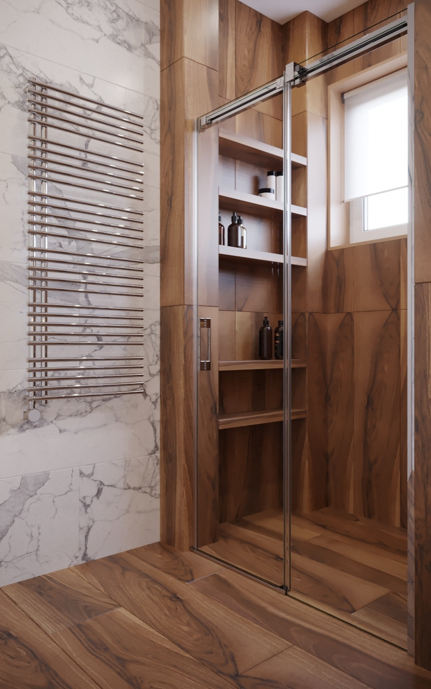 Санузел. Дизайн-проект коттеджа в Московской области